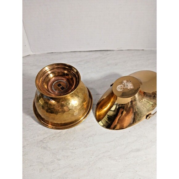 2 Brass Minature Flower Baskets with Folding Handles. - Picture 1 of 7